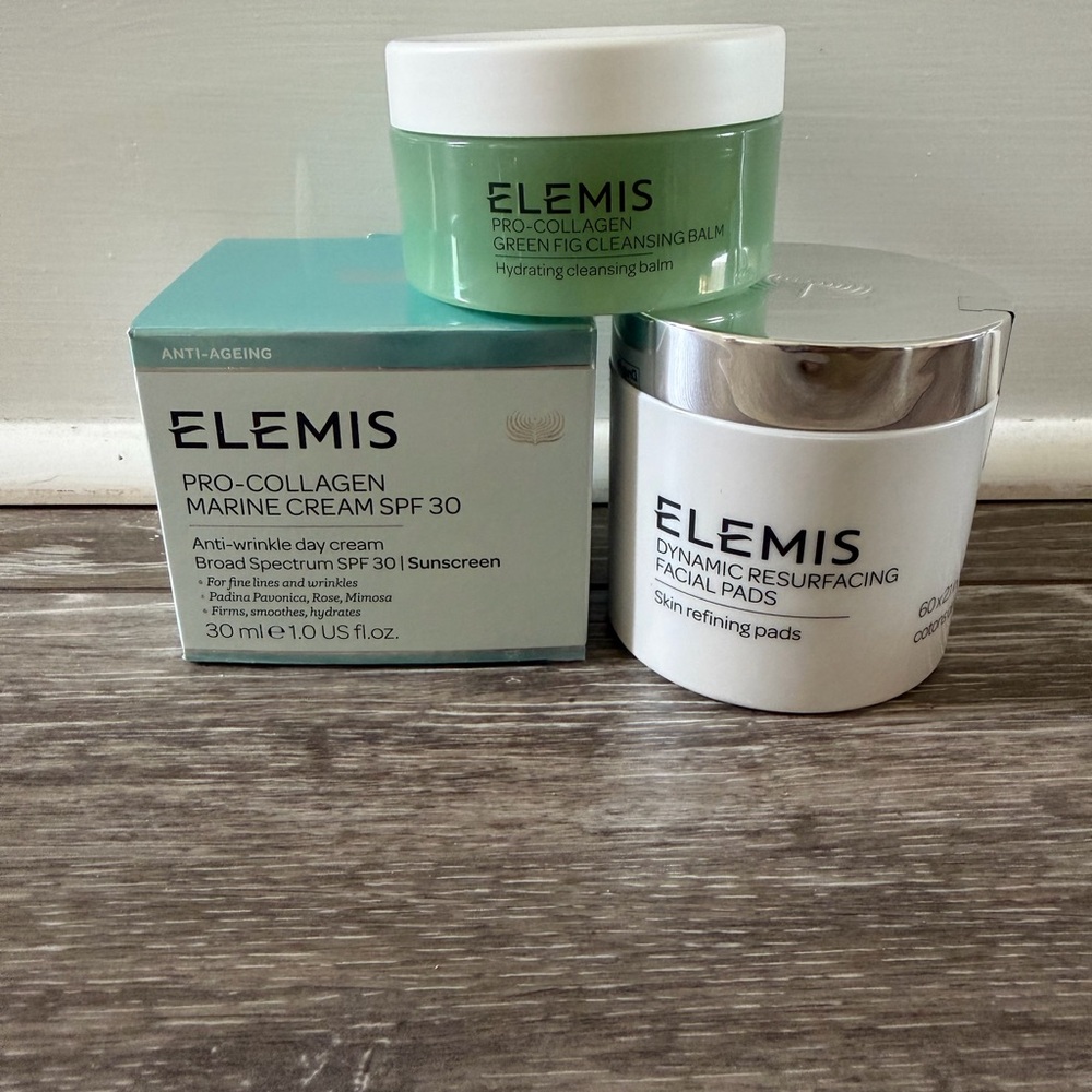ELEMIS Skin Care set - Fig Cleansing Balm, Toner Pads, Marine cream w/SPF